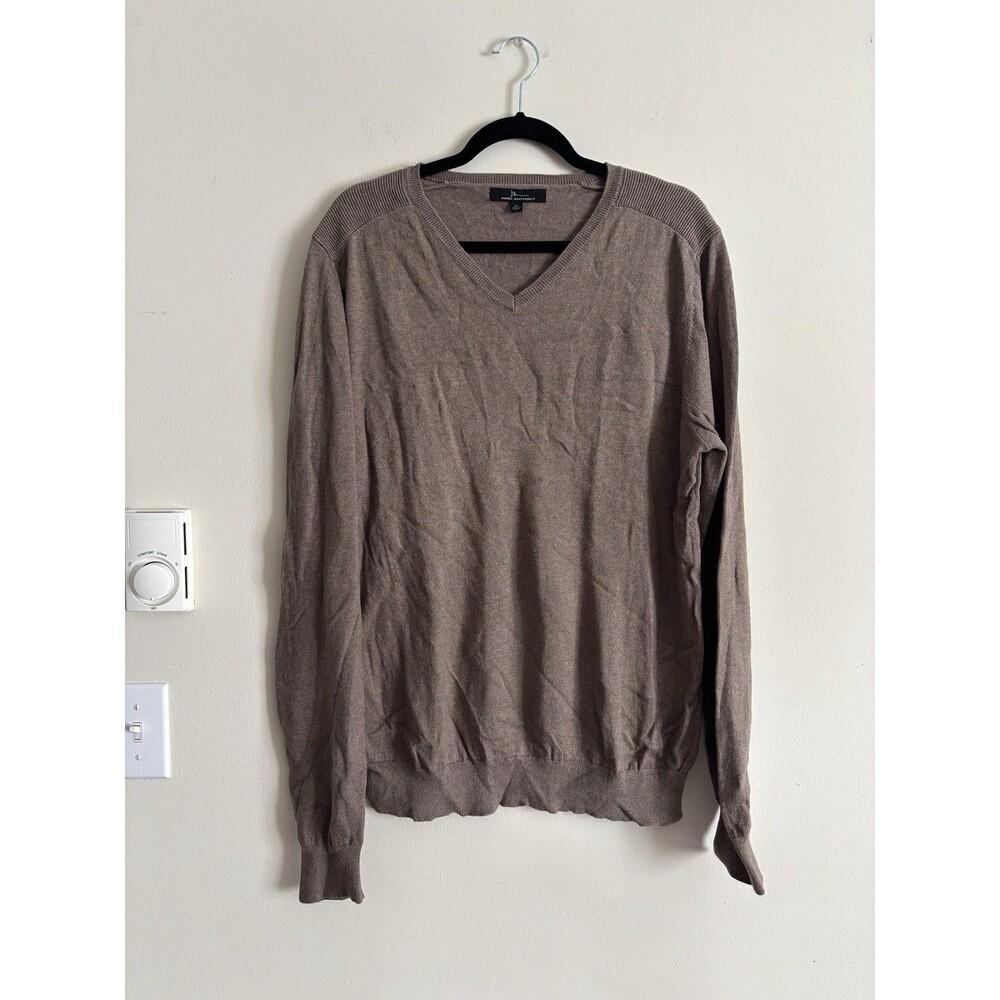 Marc Anthony‎ Mens XL V Neck Knit Pullover Sweater Natural Fiber Neutral Preppy